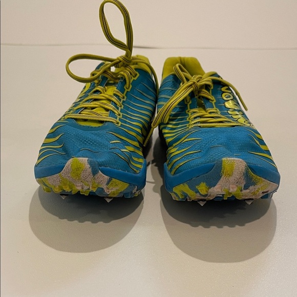 Hoka One Evo Spike XC Spike Cross Country Vibrant Blue and Lime Athletic Shoes main image 6